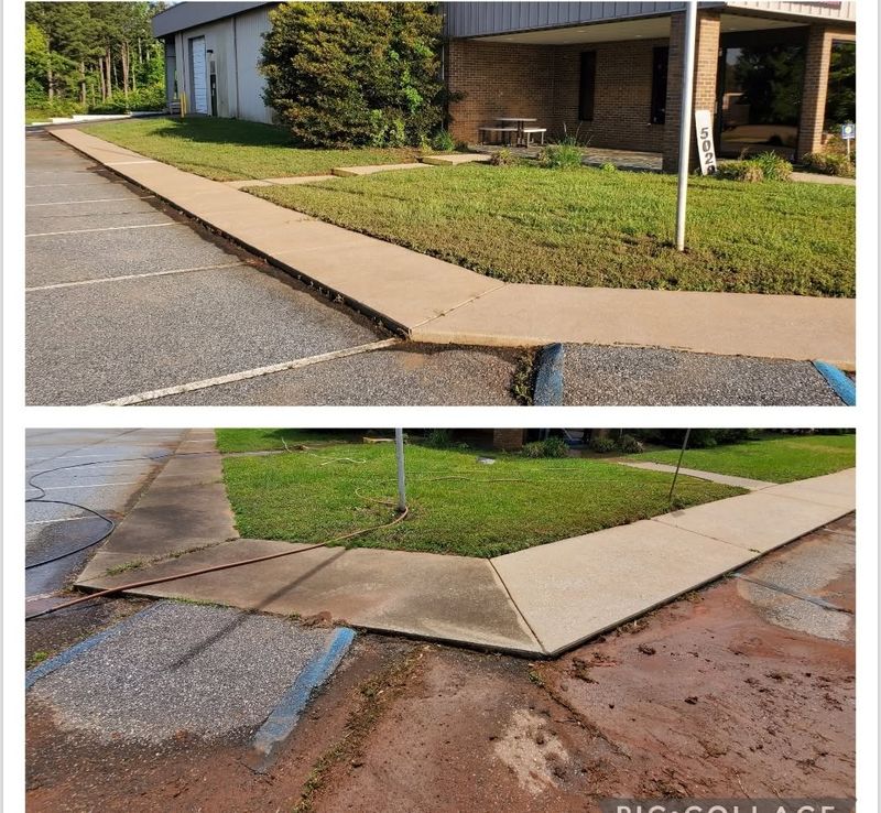 Curbside walkway, before and after